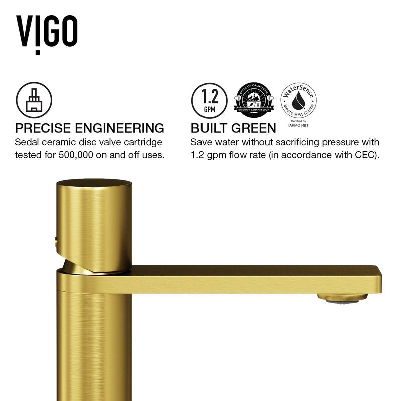 VIGO Gotham 12" H Single Handle Single Hole Bathroom Vessel Faucet