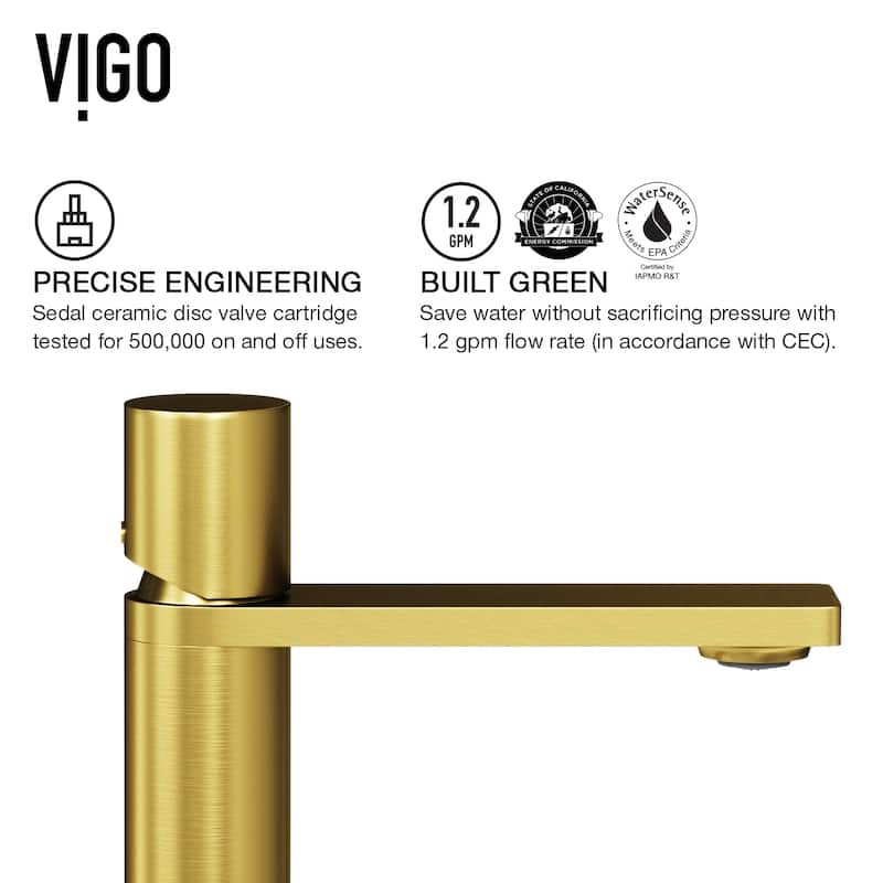 VIGO Halsey 8" H Single Handle Single Hole Bathroom Faucet