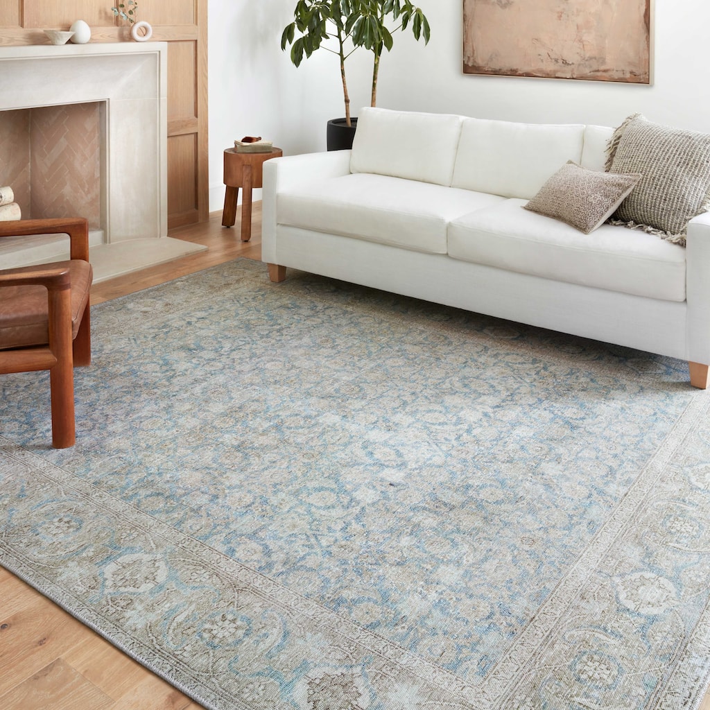 Alexander Home Sophia Printed Shabby Chic Botanical Vintage Area Rug