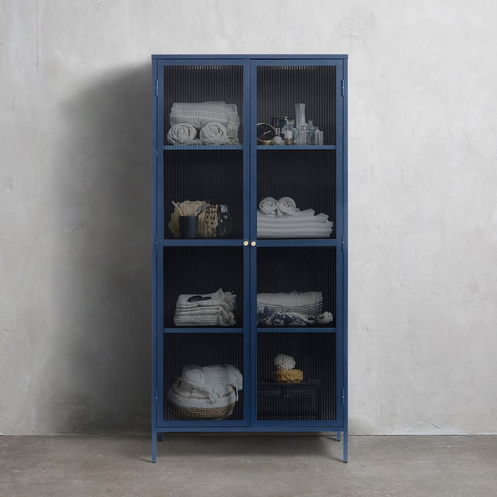 Rye Studio Brianne Metal & Glass 75" Display Cabinet