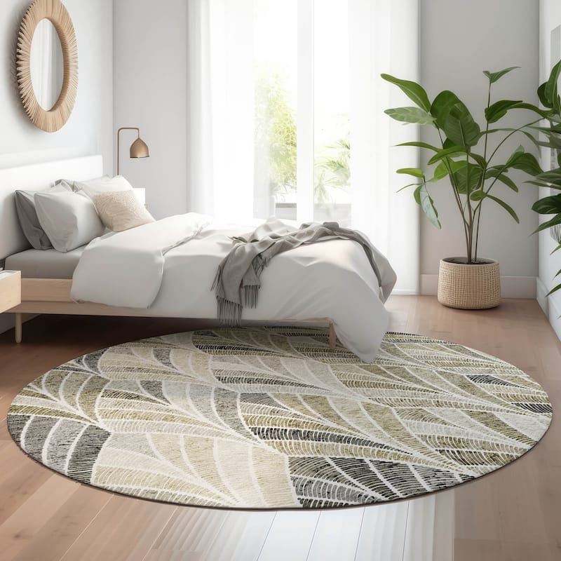 Premium Washable Super Soft Chic Mosaic Mayfield Rug - Taupe - 8' x 8'