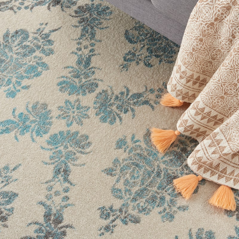 Nourison Tranquil French Country Floral Damask Area Rug