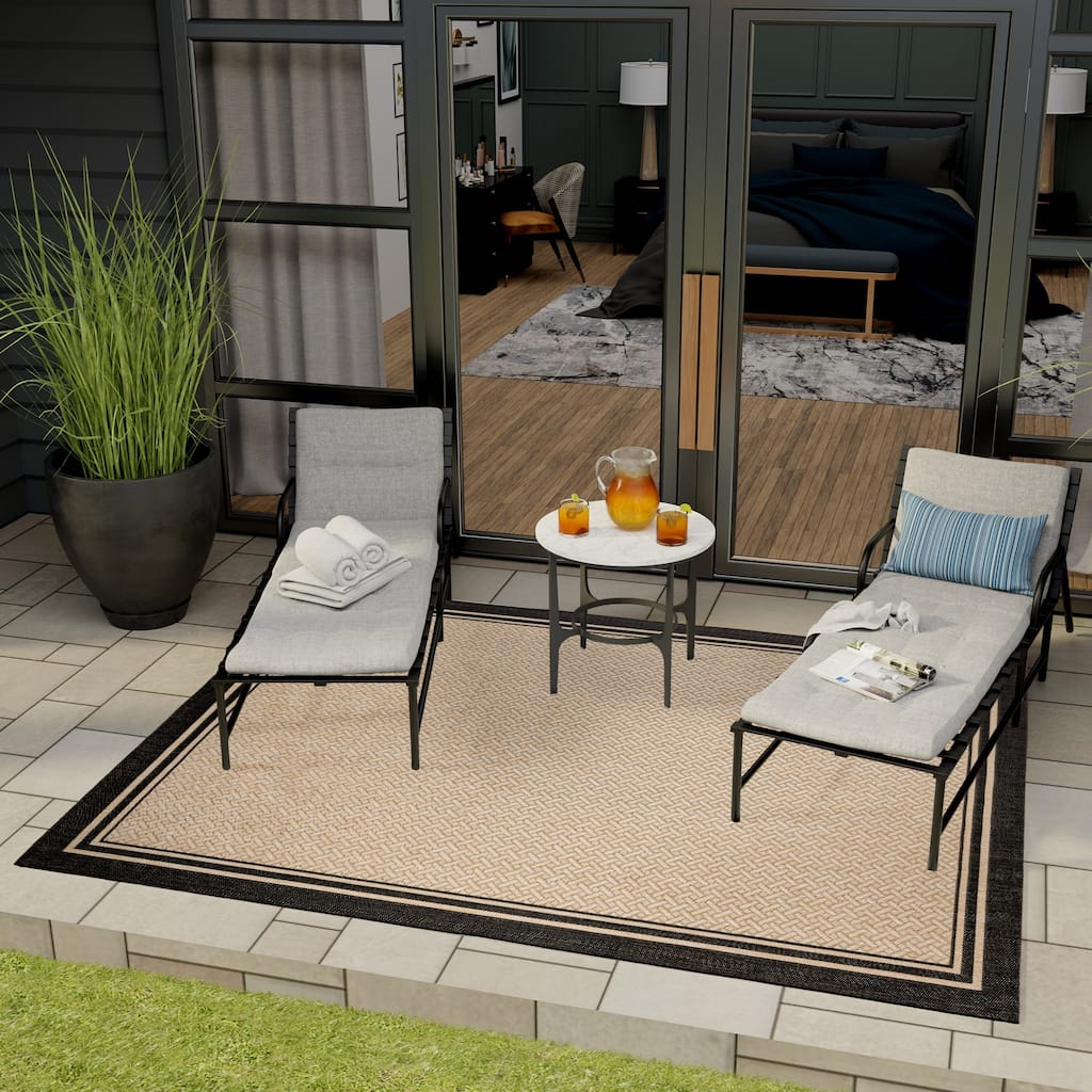 Gertmenian Paseo Soroa Classic Border Easy Care Flatweave Indoor/ Outdoor Area Rug
