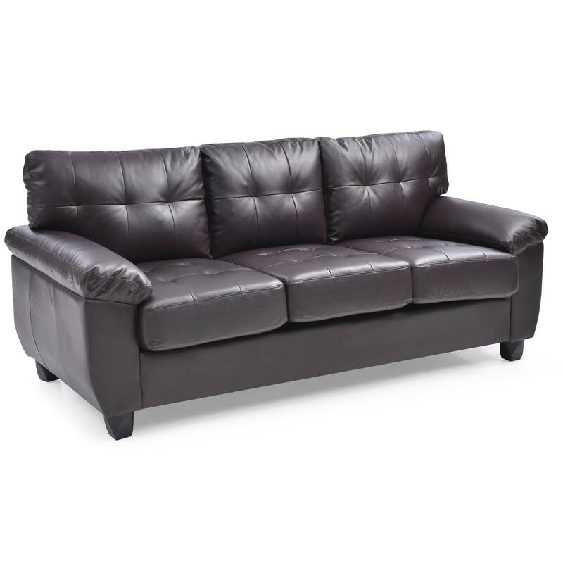 Cappuccino PU Sofa, 78x33x35 inches