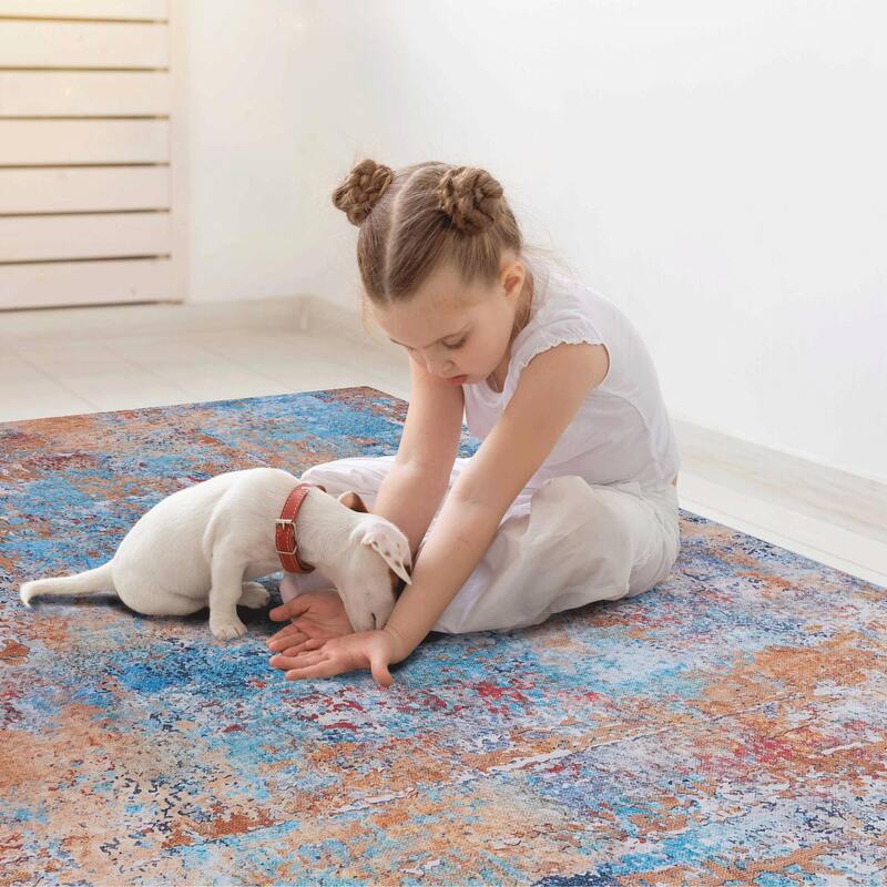 9x12 Area Rug for Living Room,Washable Rug,Low-Pile,Non-Slip,Non-Shedding,Foldable,Area Rugs for Living Room,Bedroom