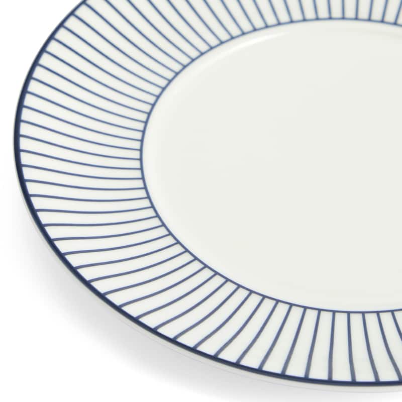 Wedgwood Gio Blue Teacup & Saucer 7.4floz, Pinstripe White
