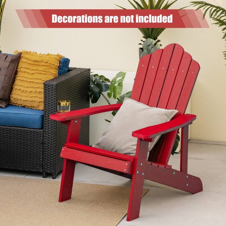 Weather Resistant HIPS Outdoor Adirondack Chair with Cup Holder - 33.4" x 30" x 37"