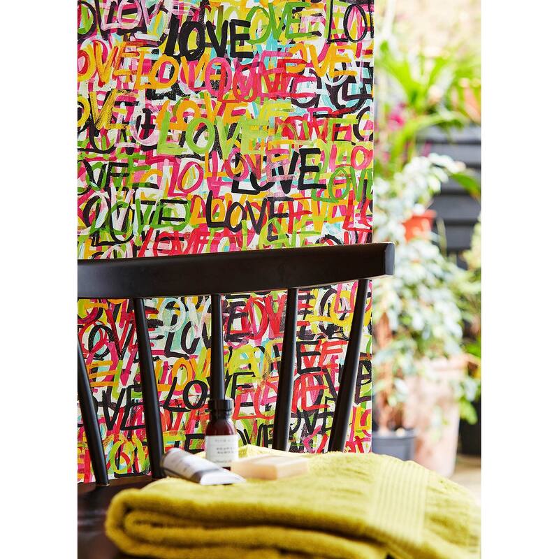 Indio Chartreuse Love Scribble Wallpaper