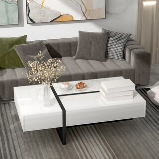 Modern High Gloss Surface Cocktail Table for Living Room - Bed Bath ...