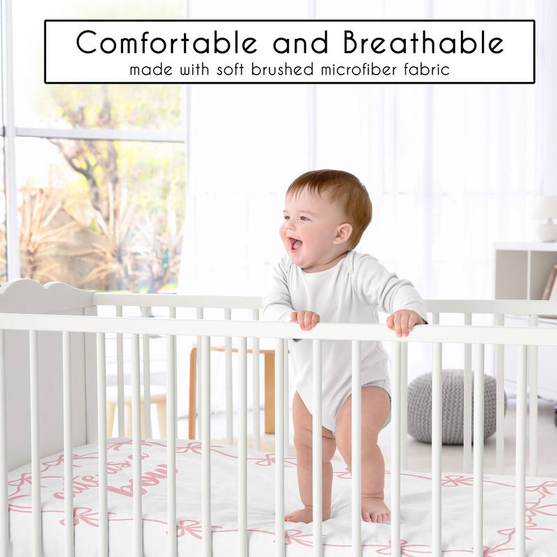 Sweet Jojo Designs Pink Bows Girl Photo Op Fitted Crib Sheet -Elegant Cute as a Bow for the Ballerina Ballet Princess Collection