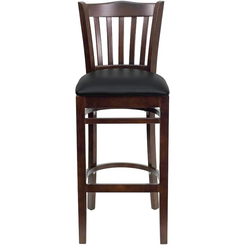 2Pk Vertical Slat Back Wood Restaurant Barstool - Hospitality Seating