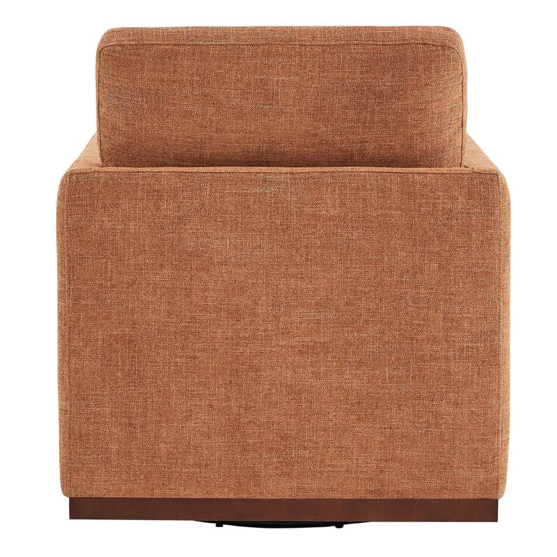 Spruce & Spring Modern Swivel Accent Chair with Wooden Base