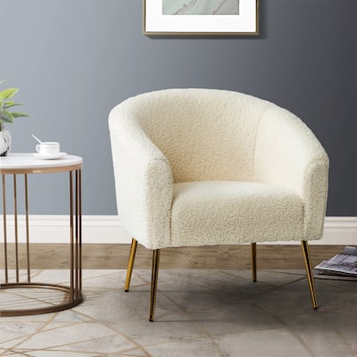 Rovigo Modern Upholstered Living Room Accent Barrel Chair with Metal Legs by HULALA HOME