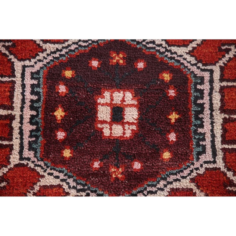 Geometric Kazak Indian Area Rug Hand-knotted Wool Carpet - 2'11"x 5'0"