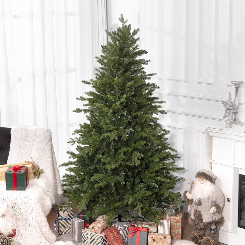 6FT Realistic Artificial Christmas Tree with 1821 Tips and Hinged Branches for Easy Setup