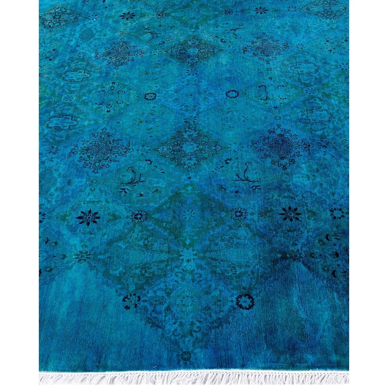 Fine Vibrance One-of-a-Kind Hand-Knotted Area Rug - Blue, 7' 1" x 7' 1" - 7' 1" x 7' 1"