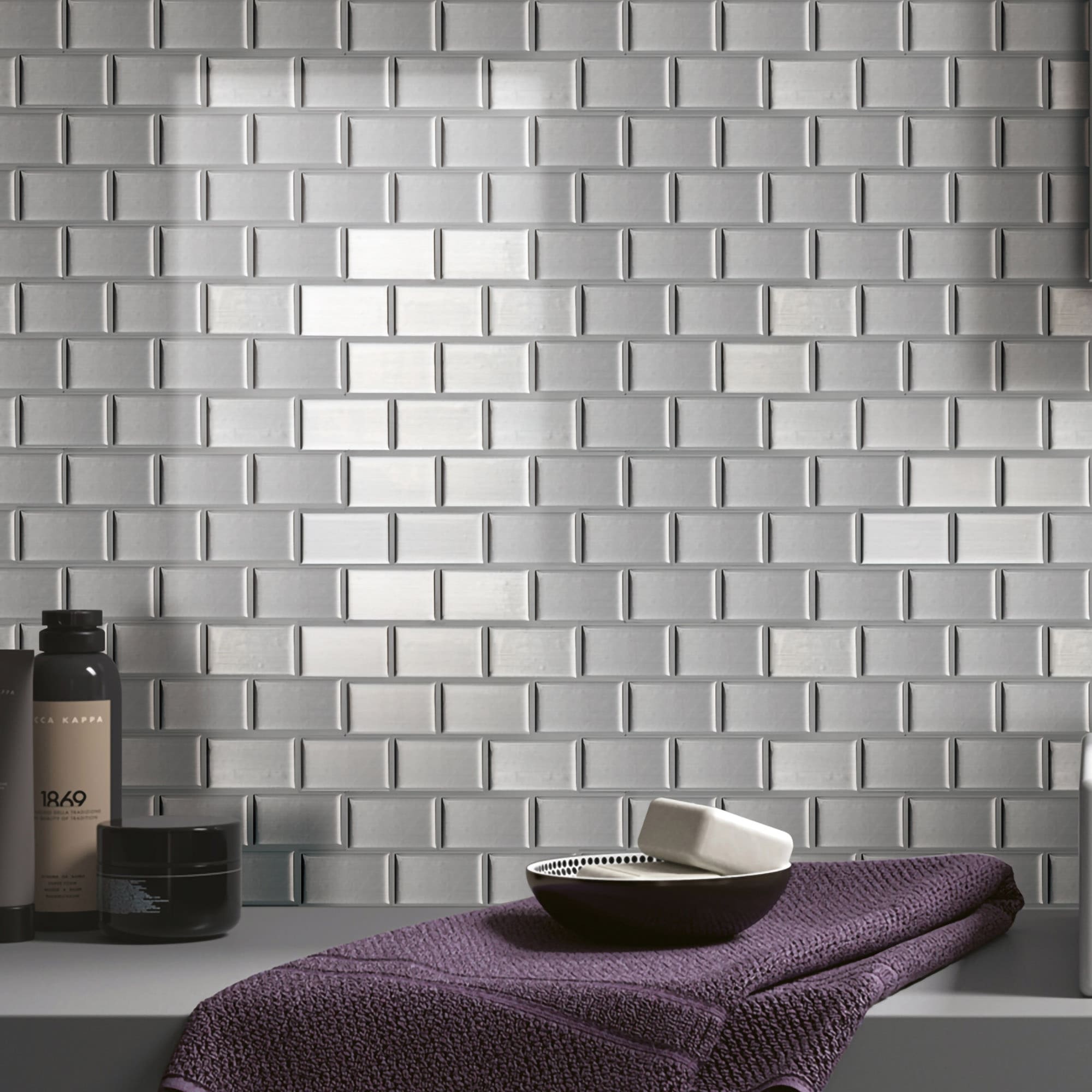 2.5 x 12 Stainless Steel Subway Tile - Stainless Steel Tile