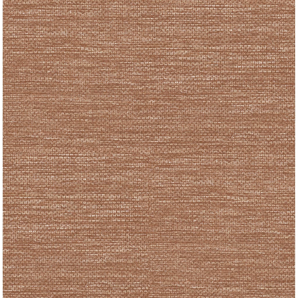 A-Street Prints Malin Rust Faux Grasscloth Wallpaper