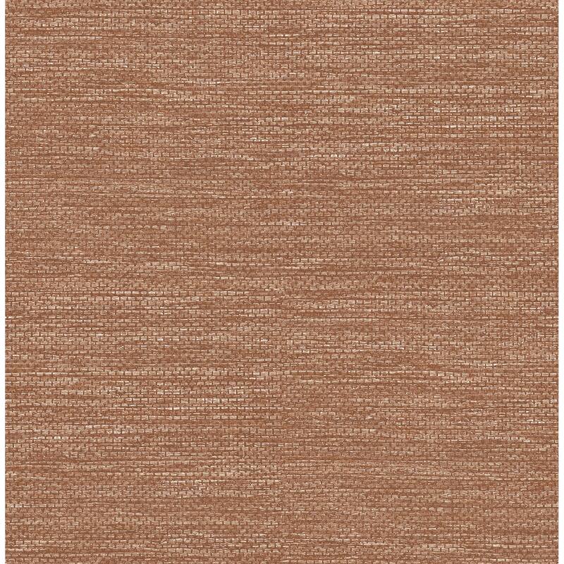 A-Street Prints Malin Rust Faux Grasscloth Wallpaper