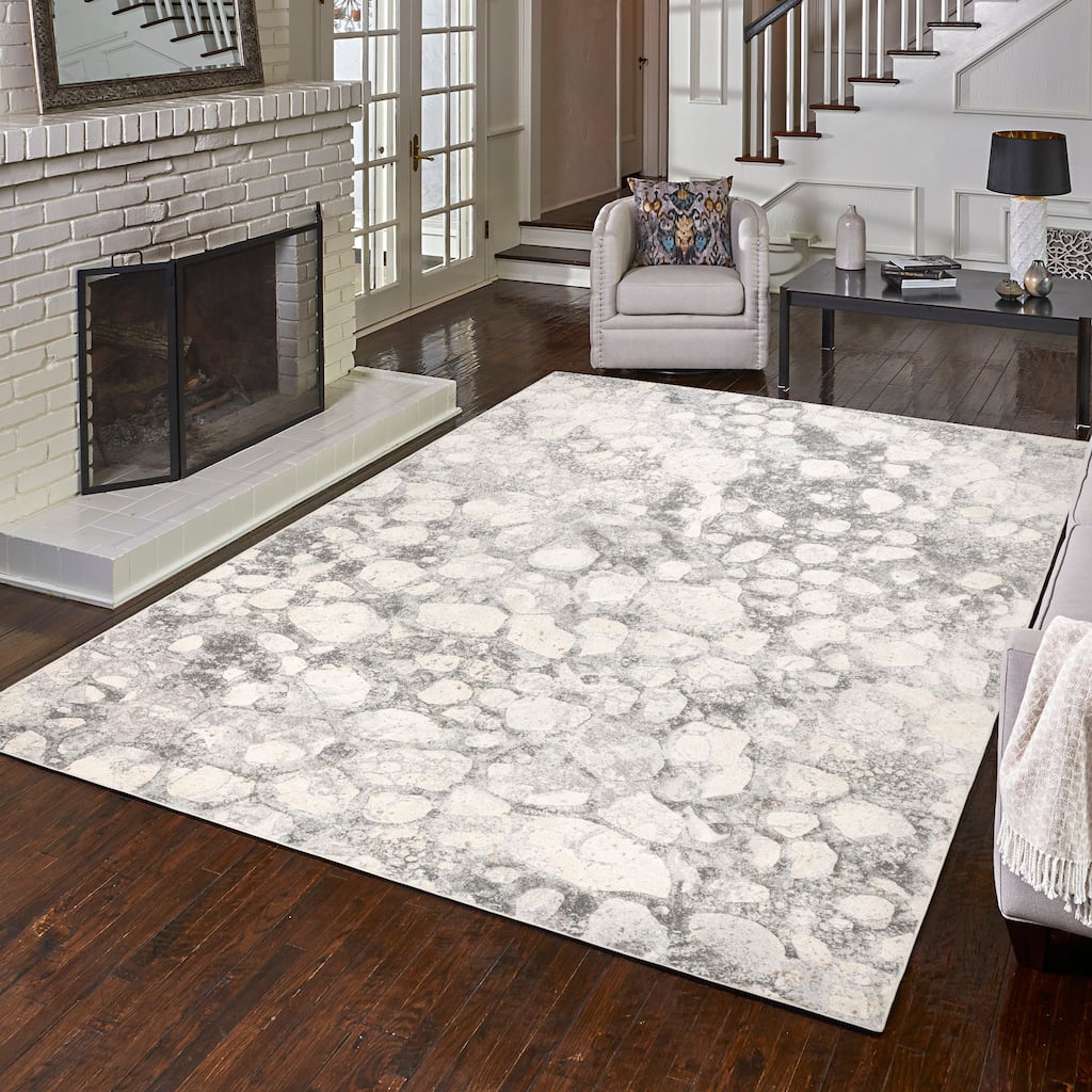 Gertmenian Blayne Polypropylene Modern Designer Geometric Floral Area Rug Collection