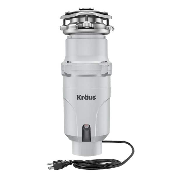 slide 2 of 18, KRAUS WasteGuard Continuous Feed Garbage Disposal for Kitchen Sinks 3 Bolt connection, Hardwire or Plug in, 1/3 HP - Matte Cool Grey