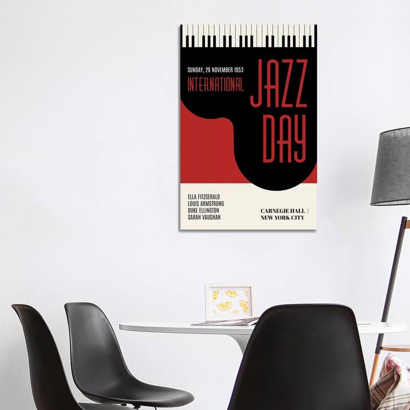 iCanvas "Jazzy Days - Dark Red" by Kubistika Canvas Print - 40x26x1.5