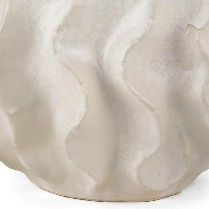 9" Cream Sculptural Ceramic Table Vase - 14.37