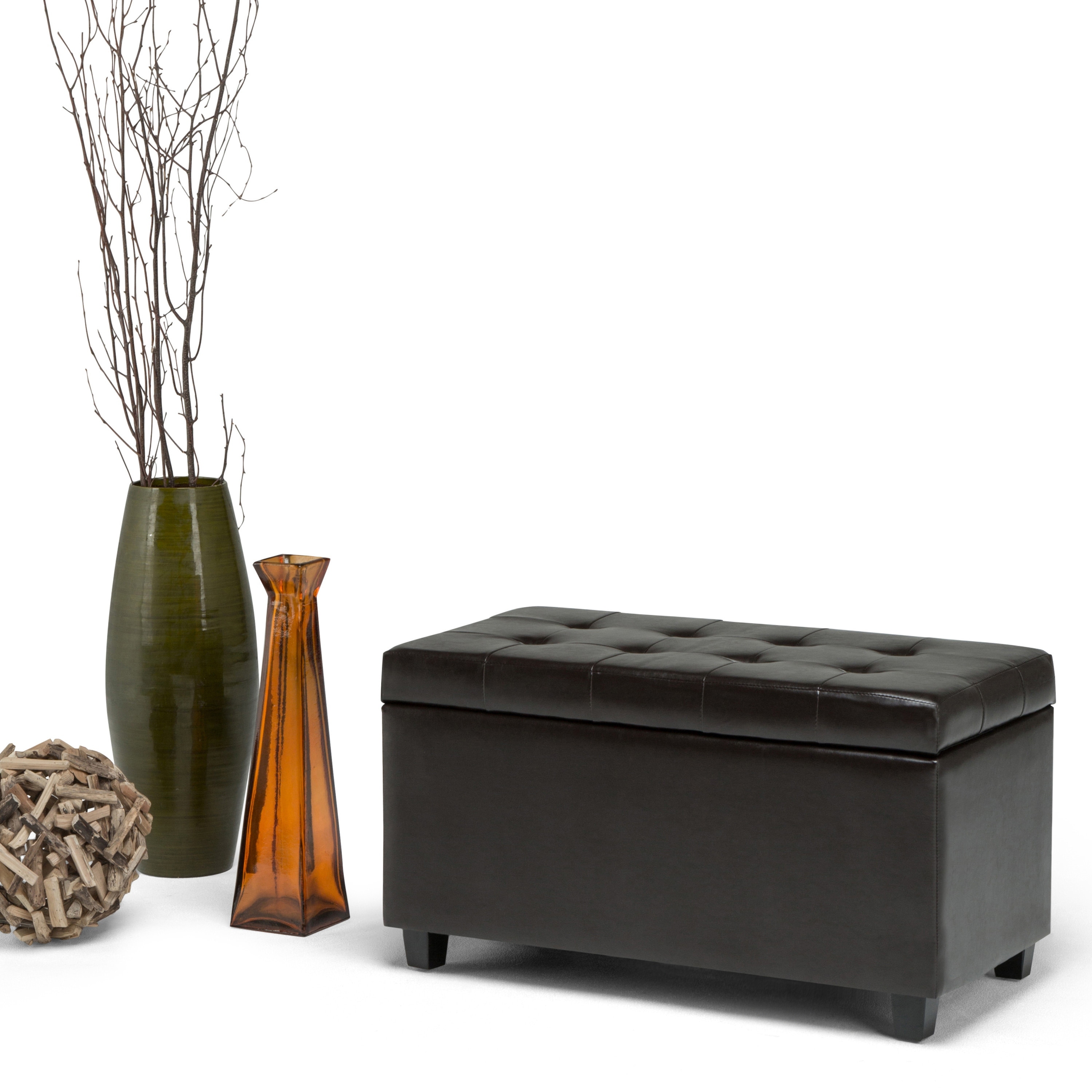 WYNDENHALL Essex 34 in. Wide Rectangular Storage Ottoman On Sale