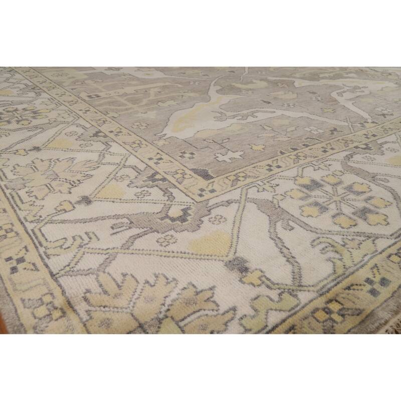 Oushak Indian Large Rug Hand-Knotted Wool Carpet - 10'0"x 13'8"