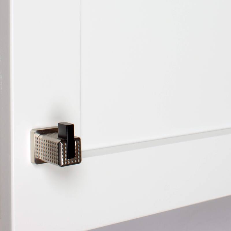 1 in. Modern Embossed Matte Black Square Cabinet Knobs (10-Pack)