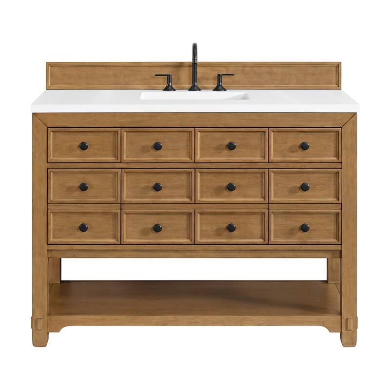 James Martin Vanities 505-V48-3WZ Malibu 48" Free Standing Single - Amber Birch - Wood Finish