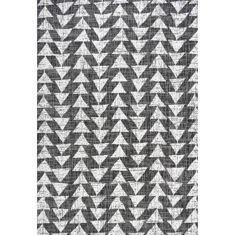 JONATHAN Y Marokko Modern Tribal Geometric Indoor/Outdoor Area Rug - 4 X 6 - Black/Ivory