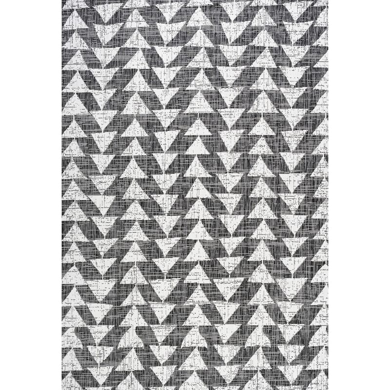 JONATHAN Y Marokko Modern Tribal Geometric Indoor/Outdoor Area Rug - 3 X 5 - Black/Ivory