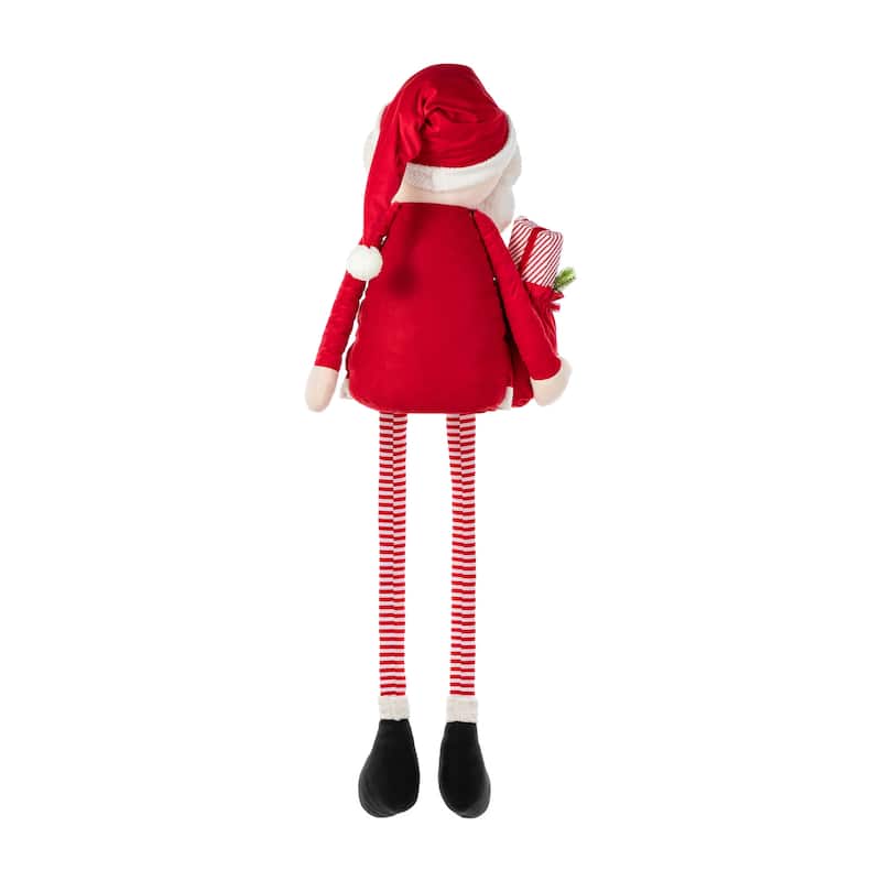 Glitzhome 60"H Christmas Oversized Fabric Santa Snowman With Dangle Legs