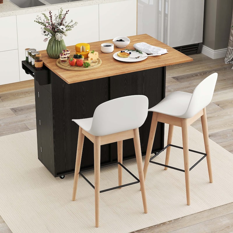 Costway Rolling Kitchen Island Kitchen Island Cart with Drop Leaf - See Details
