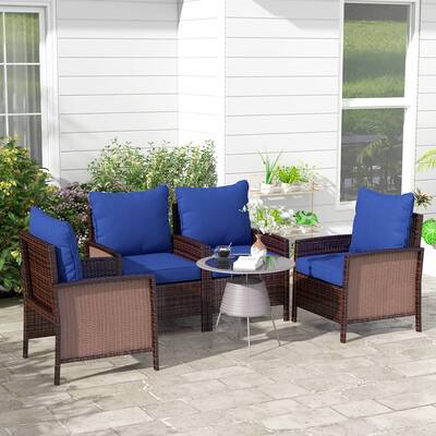 Outsunny 8-Piece Patio Chair Cushion and Back Pillow Set, Seat Replacement Patio, Cushions Set for Outdoor Garden Furniture