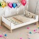 preview thumbnail 10 of 16, Twin Size Kids Bed with Built-in Bed-end Book Storage Rack, Grey White