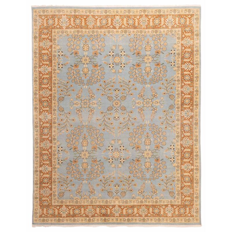 ECARPETGALLERY Hand-knotted Jamshidpour Light Blue Wool Rug - 9'0 x 11'7