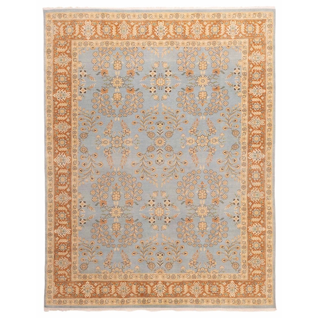 ECARPETGALLERY Hand-knotted Jamshidpour Light Blue Wool Rug - 9'0 x 11'7