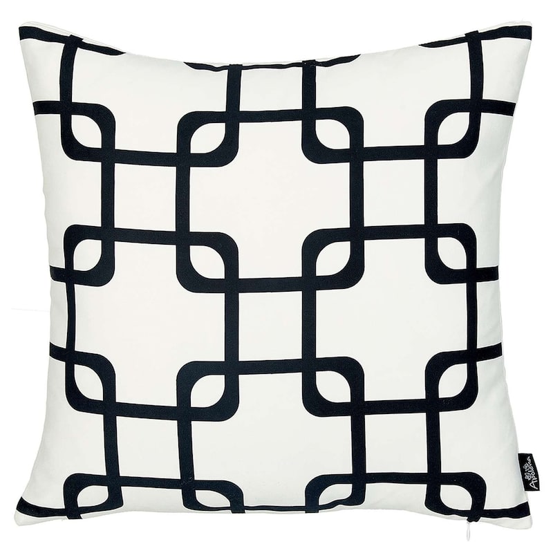 Yellow and White Grid Geometric Throw Pillow