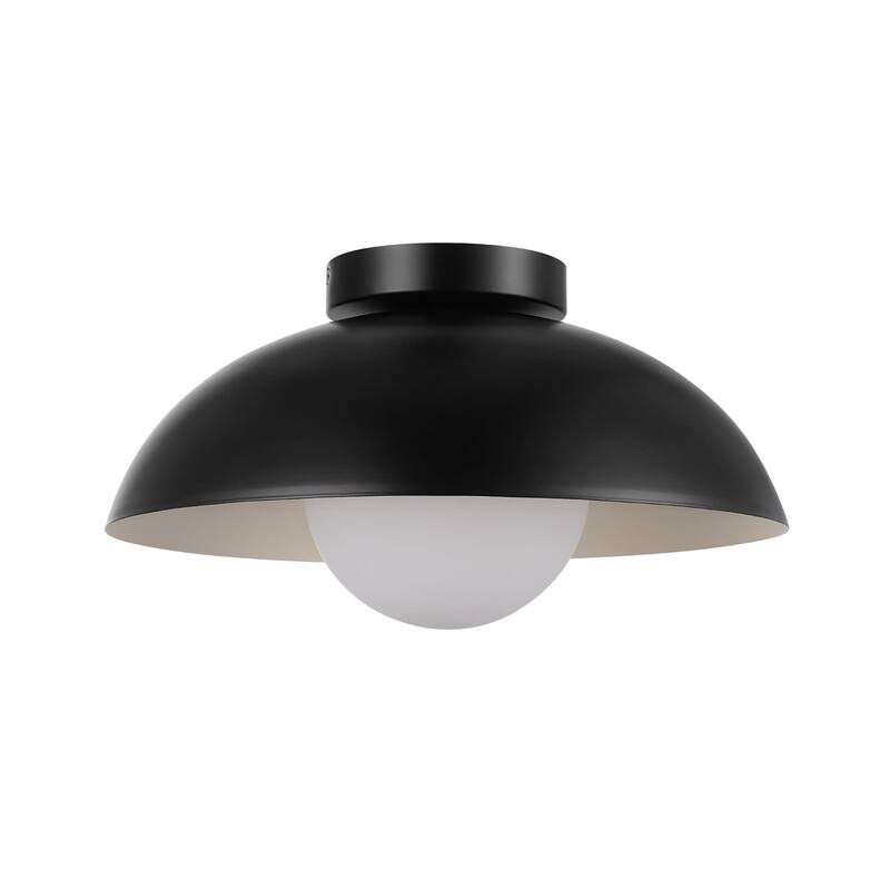 Globe Electric 91005469 Selma 13" Wide Semi-Flush Ceiling Fixture - Matte Black