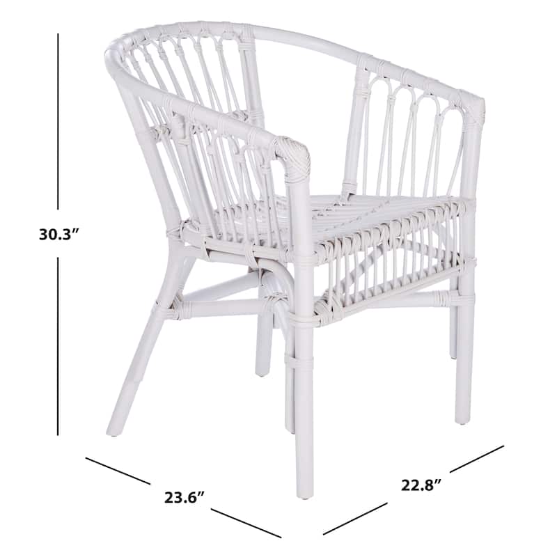 SAFAVIEH Silia Rattan Accent Chairs (Set of 2) - 22.8" W x 23.6" L x 30.3" H - 23Wx24Dx30H