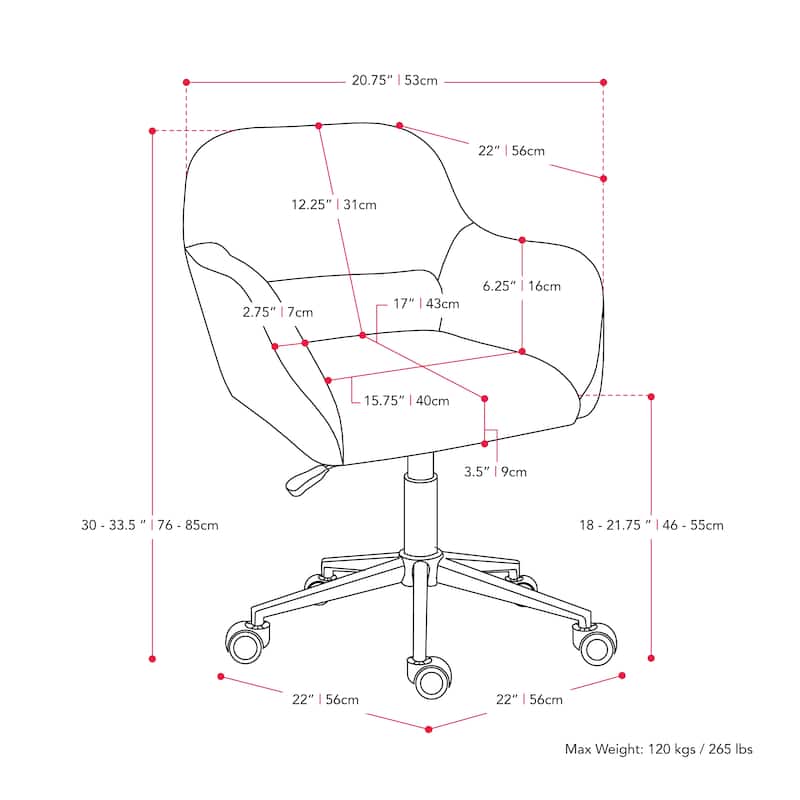CorLiving Marlowe Upholstered Task Chair