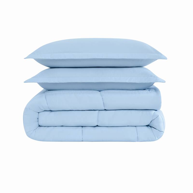 Cannon Heritage Solid 3 Piece Down Alternative Comforter Set - Breezy Blue - Full - Queen
