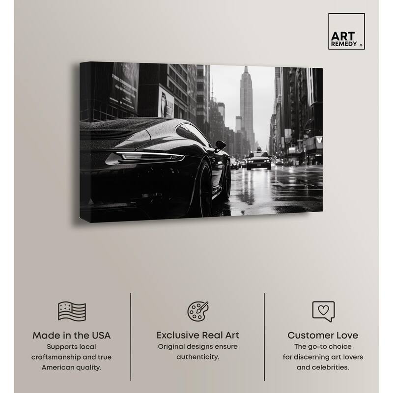 Rainy Day New York Canvas by Art Remedy, Gallery Wrapped