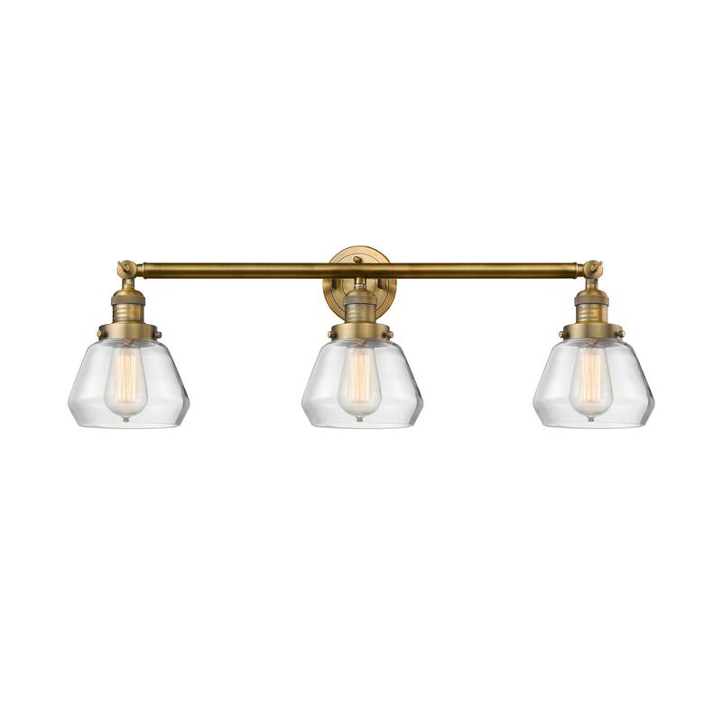 Innovations Lighting Fulton 3 Light 30" Wide Bathroom Vanity Light - Brushed Brass / Clear