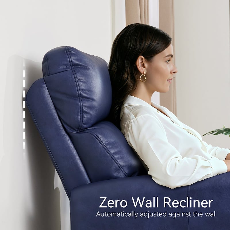 MCombo Power Small Recliners, Modern Zero Wall Hugger Recliners Chair with Lumbar Support, USB and Charging Ports, FSC Certified