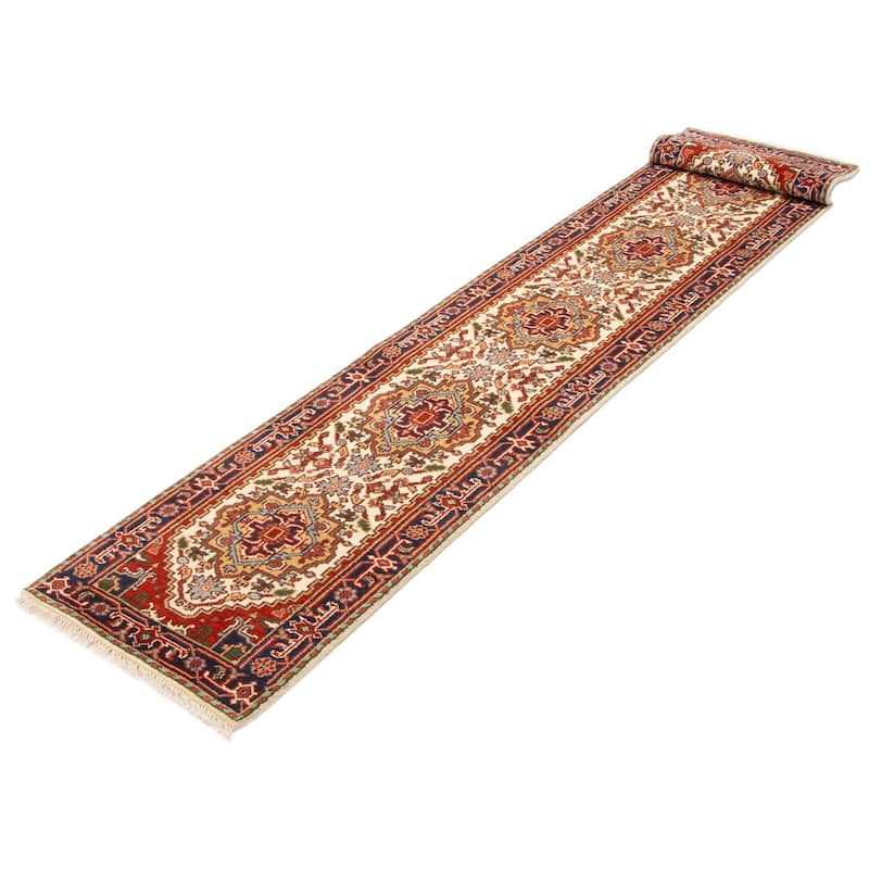 ECARPETGALLERY Hand-knotted Serapi Heritage Cream Wool Rug - 2'5 x 20'0