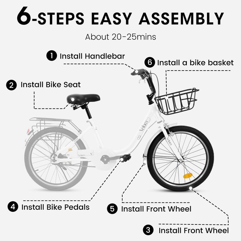 20 Inch Kids Bike for Boys & Girls, Children's Bicycle with Coaster Brake & V-Brake, 1-Speed, Chain Guard & Rear Rack