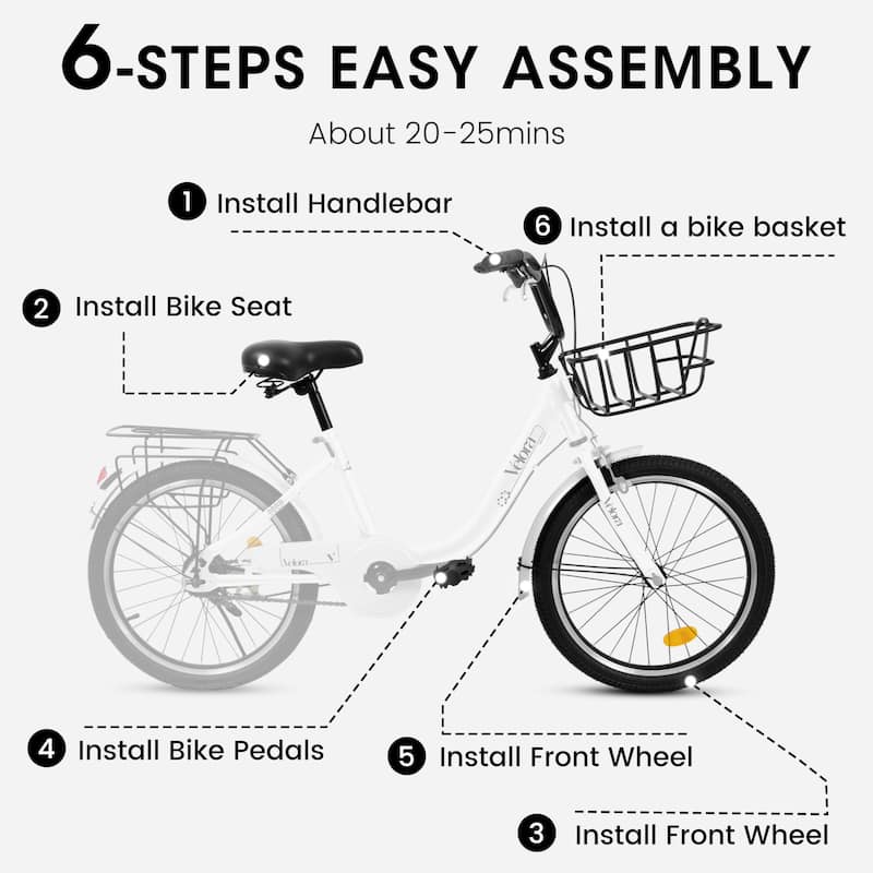 20 Inch Kids Bike for Boys & Girls, Single Speed Bicycle with Coaster Brake, V-Brake & Rear Rack
